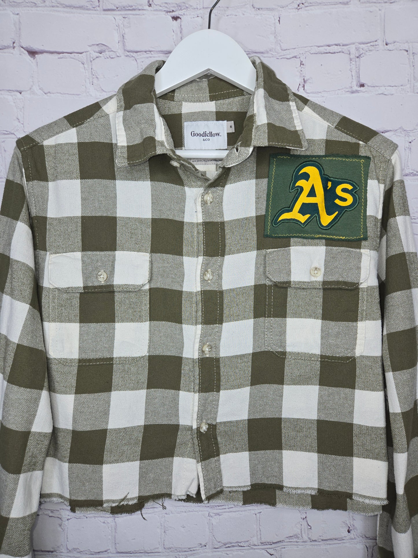 Oakland Athletics Crop Flannel