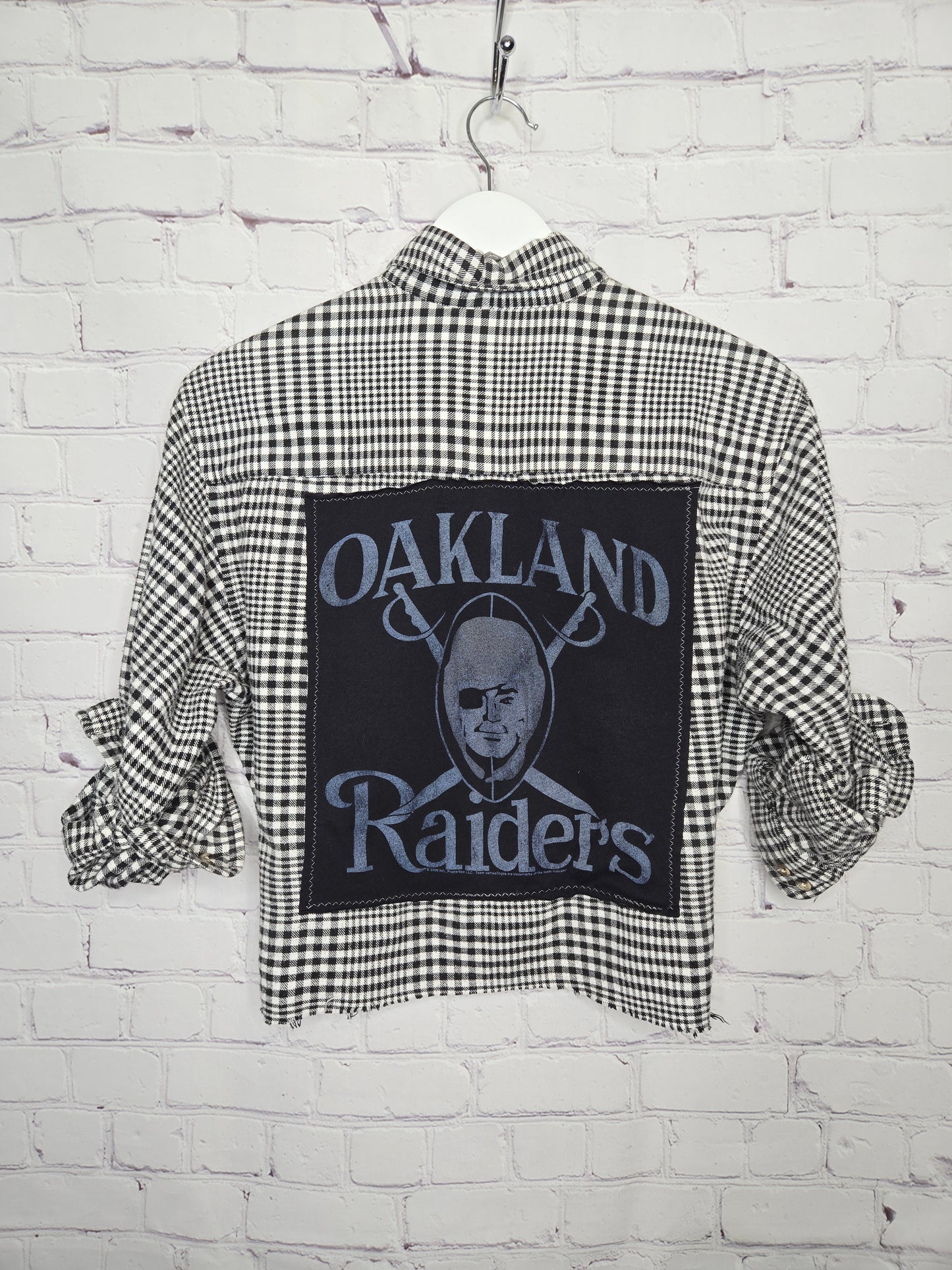 Las Vegas Raiders Crop Flannel