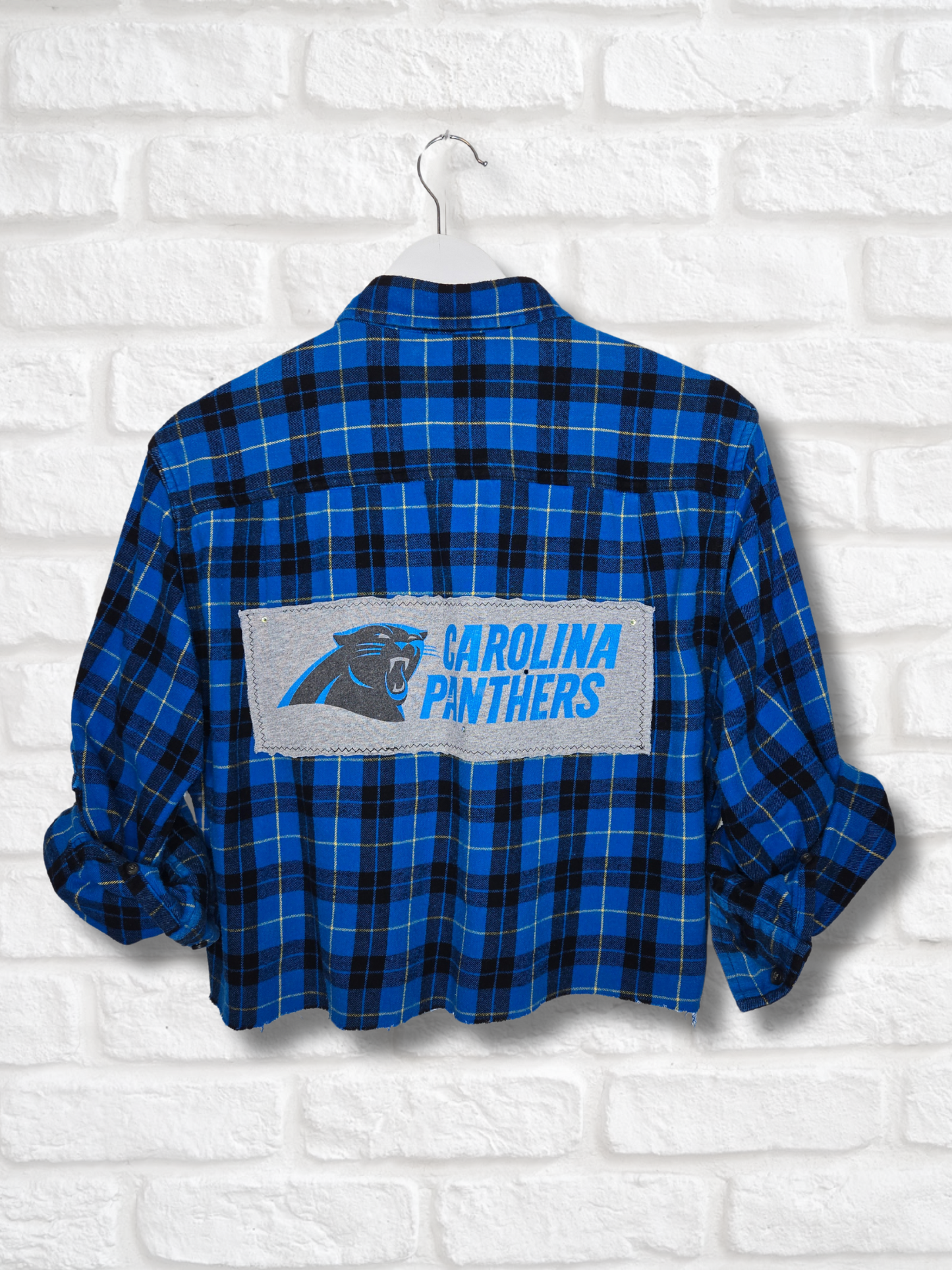 Carolina Panthers Crop Flannel