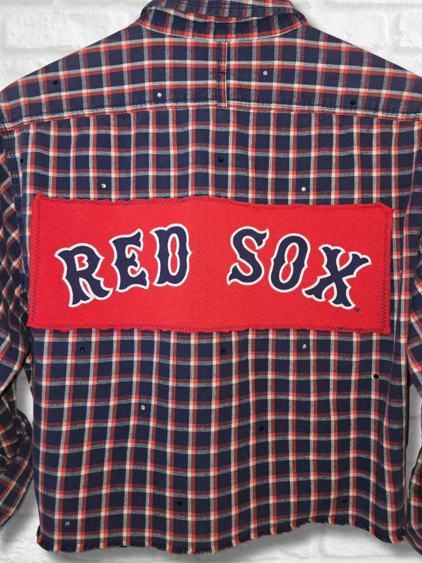 Boston Red Sox Crop Flannel