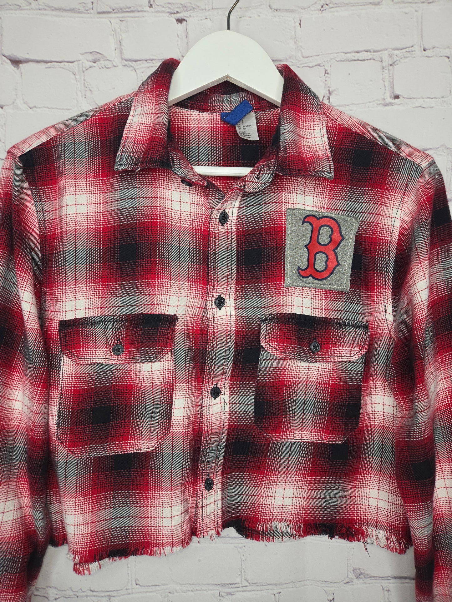 Boston Red Sox Crop Flannel