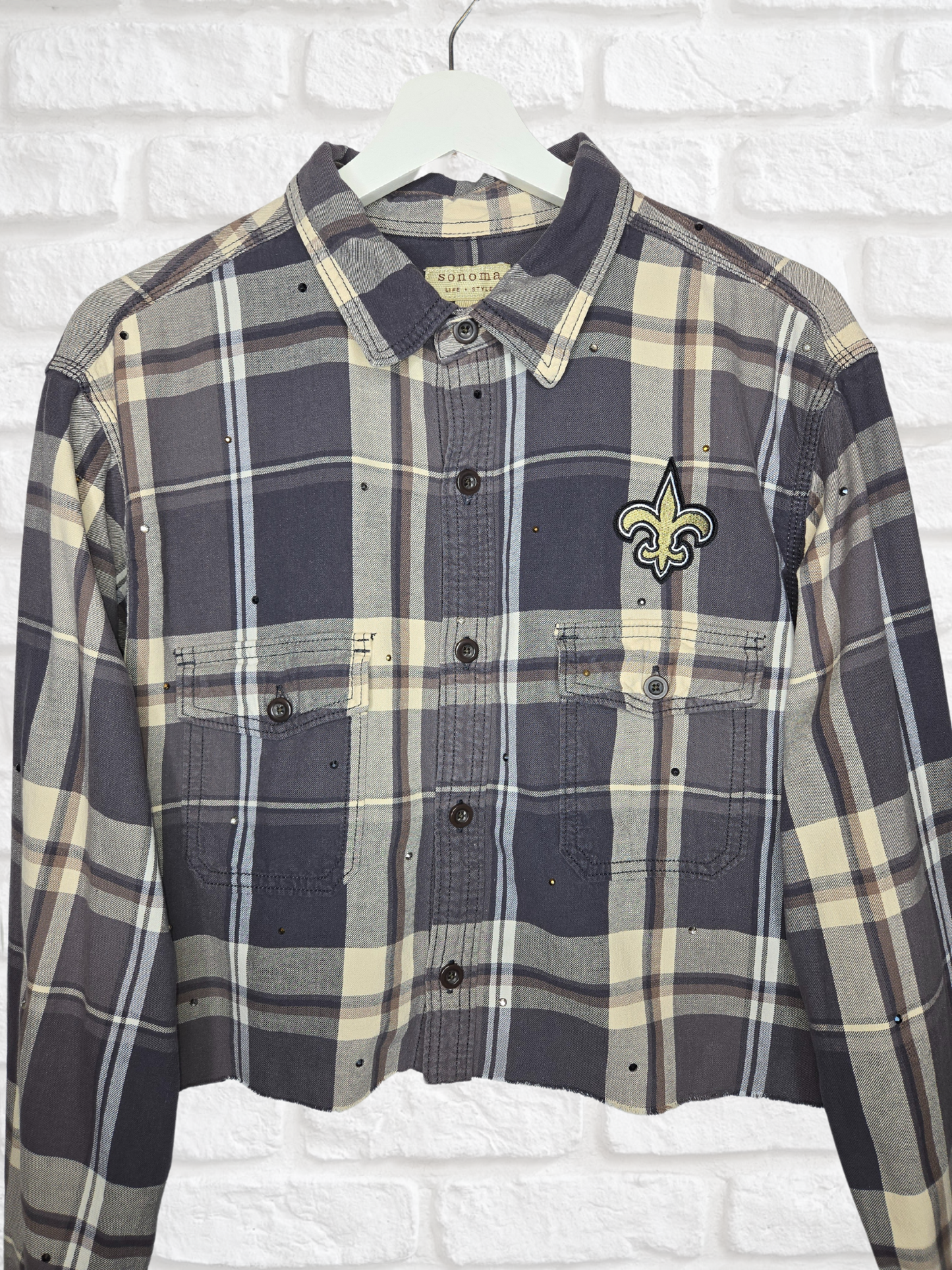 New Orleans Saints Crop Flannel