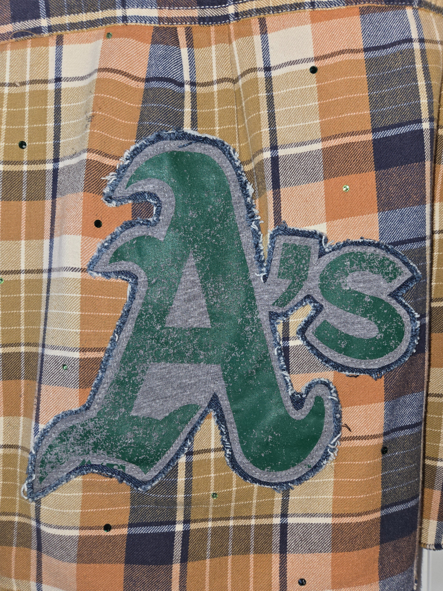 Oakland Athletics Crop Flannel