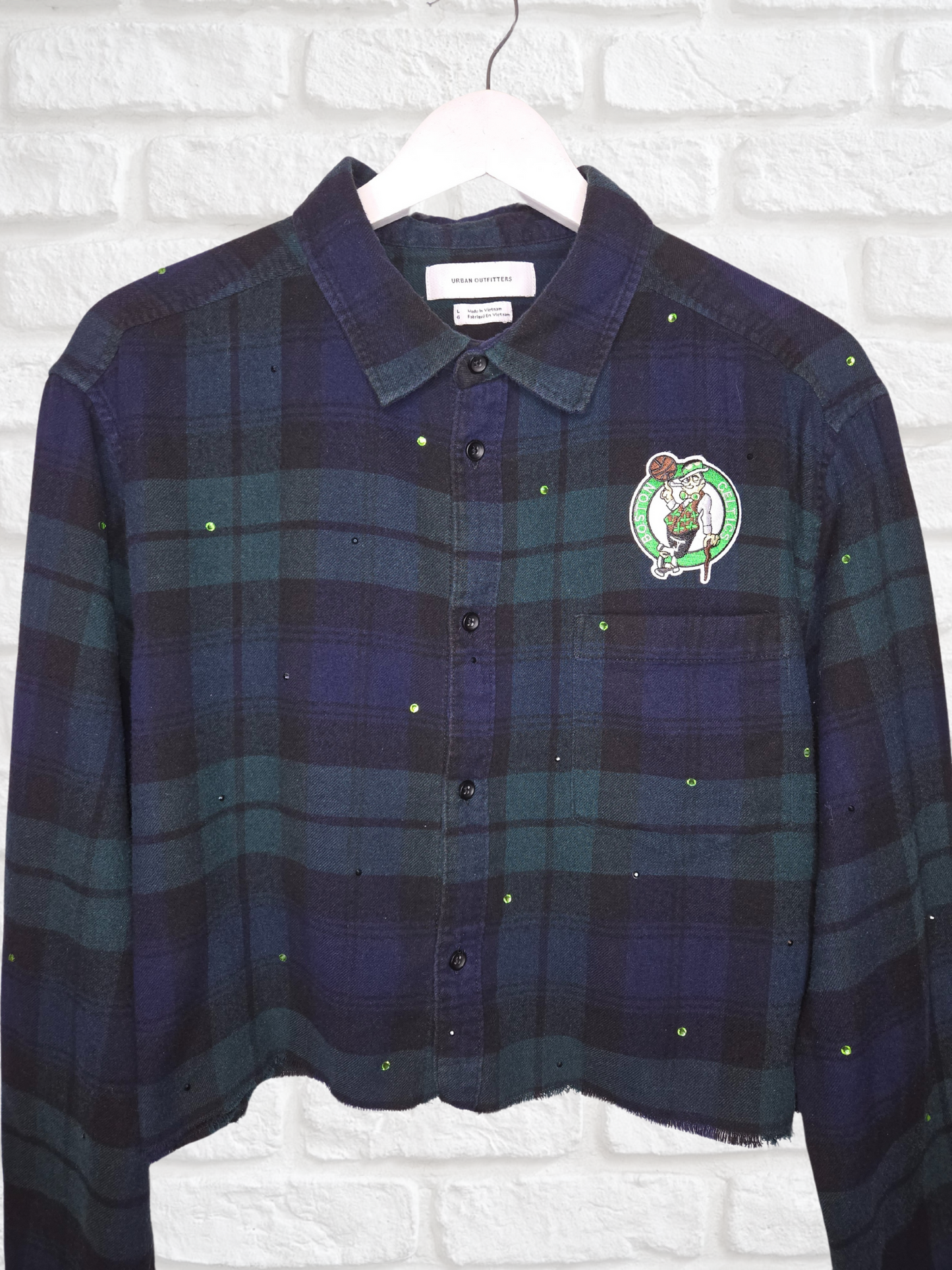 Boston Celtics Crop Flannel