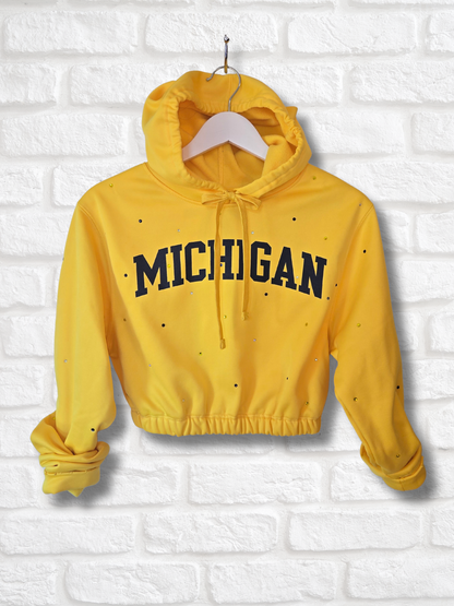 Michigan Wolverines Crop Hoodie