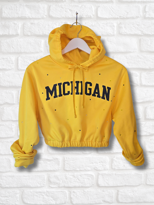 Michigan Wolverines Crop Hoodie