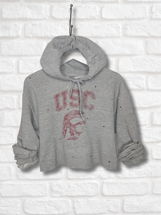 USC Trojans Crop Hoodie