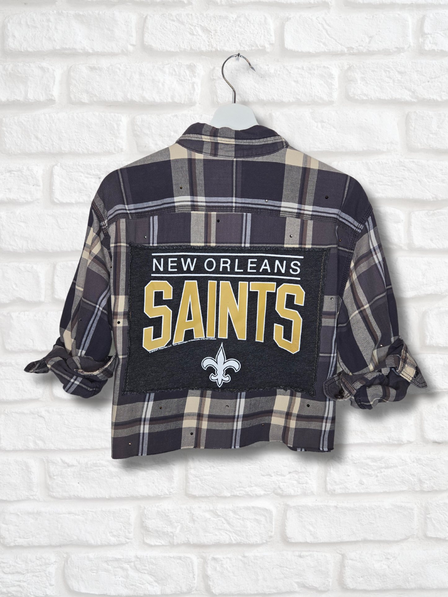 New Orleans Saints Crop Flannel