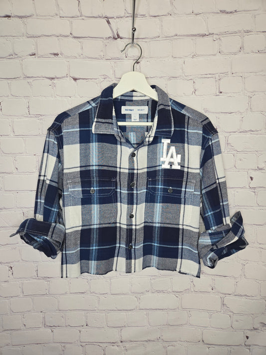 Los Angeles Dodgers Crop Flannel