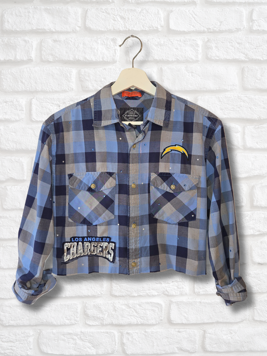 Los Angeles Chargers Crop Flannel
