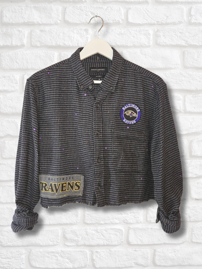 Baltimore Ravens Crop Flannel