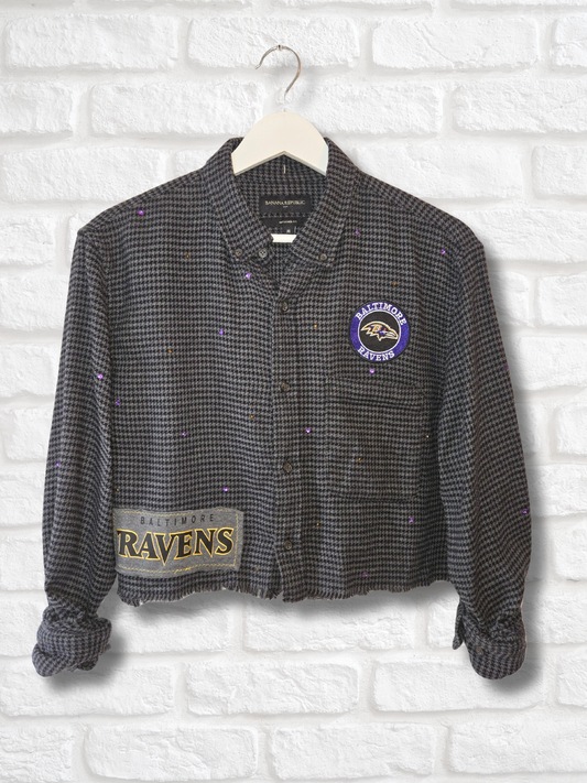 Baltimore Ravens Crop Flannel
