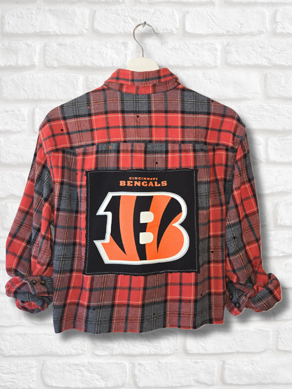 Cincinnati Bengals Crop Flannel