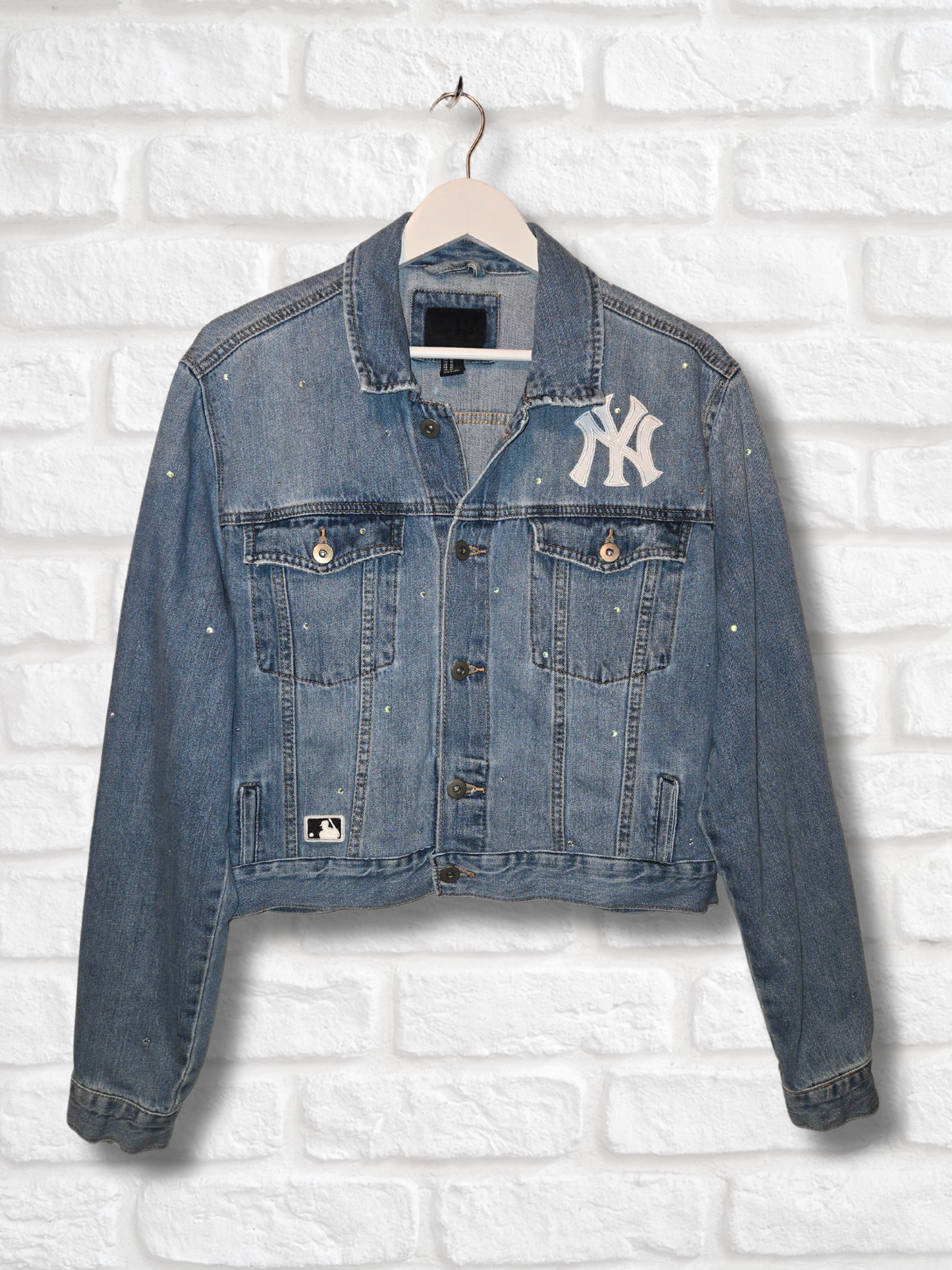 New York Yankees Rhinestone Crop Jacket