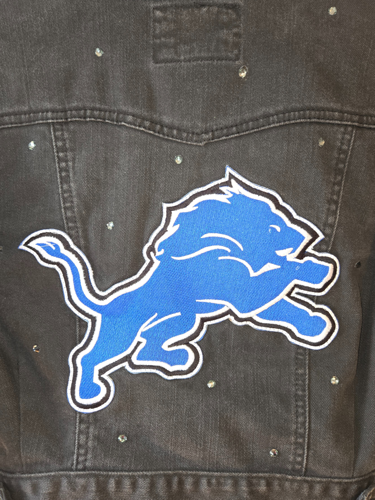 Detroit Lions Crop Denim Jacket