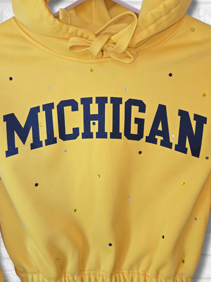Michigan Wolverines Crop Hoodie