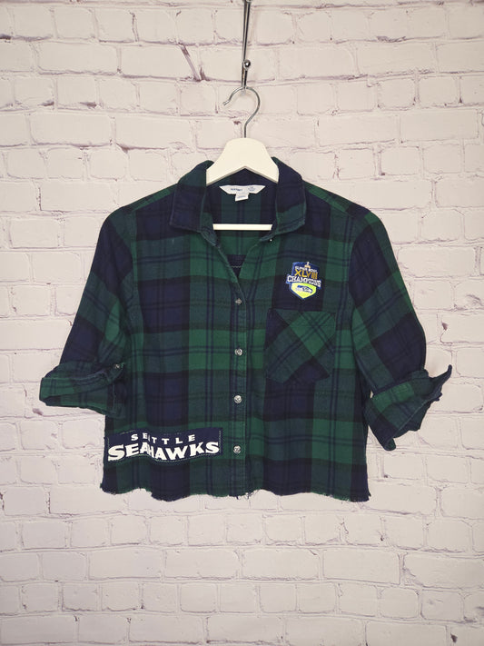 Seattle Seahawks Crop Flannel