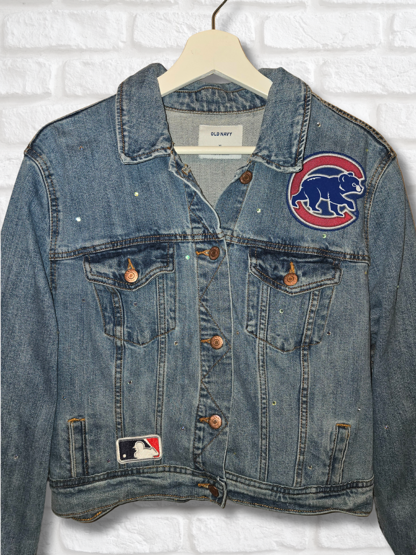 Chicago Cubs Rhinestone Crop Jacket
