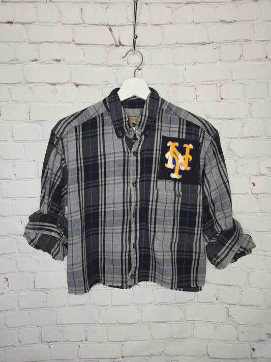 New York Mets Crop Flannel