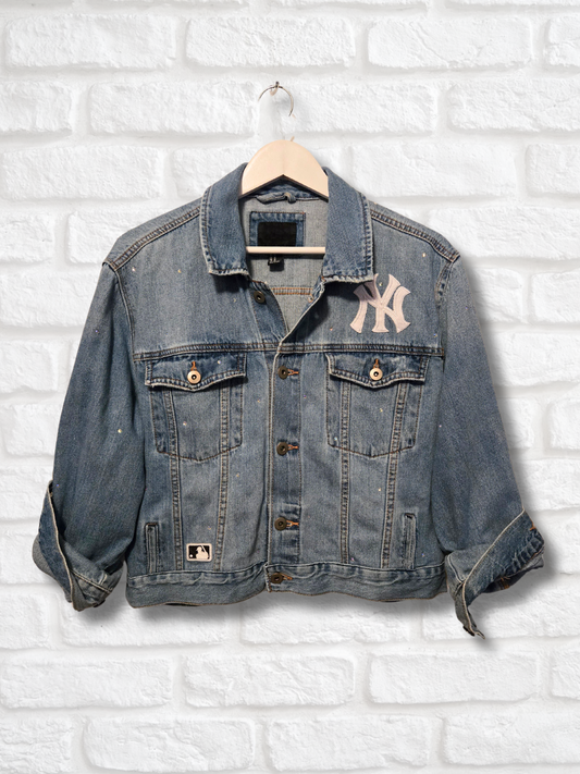 New York Yankees Rhinestone Crop Jacket