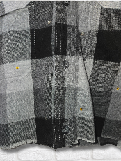 Pittsburgh Steelers Rhinestone Crop Flannel