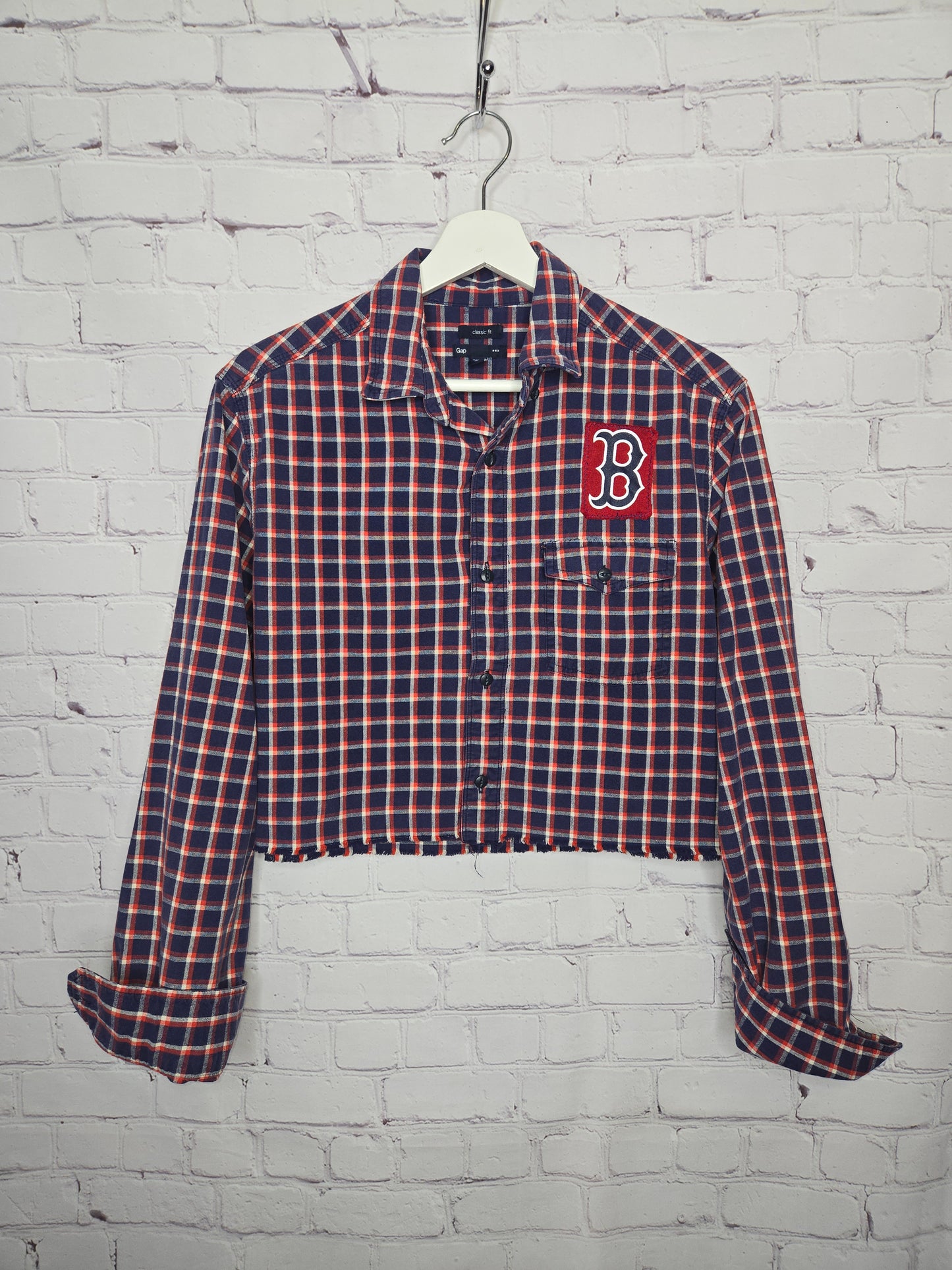 Boston Red Sox Crop Flannel