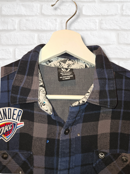 OKC Thunder Rhinestone Crop Flannel