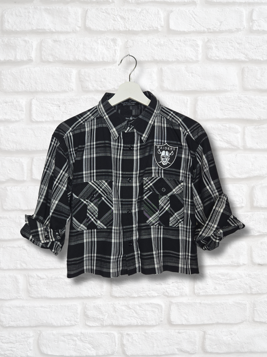 Las Vegas Raiders Crop Flannel