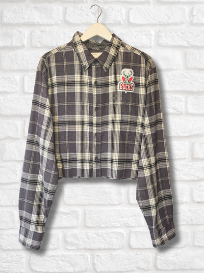 Milwaukee Bucks Crop Flannel