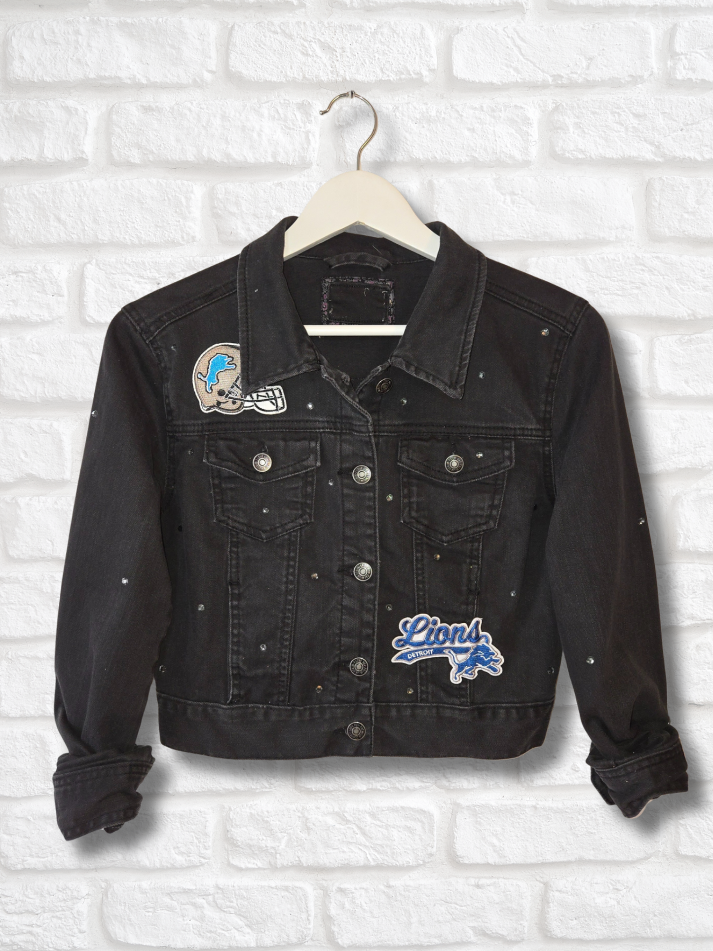 Detroit Lions Crop Denim Jacket