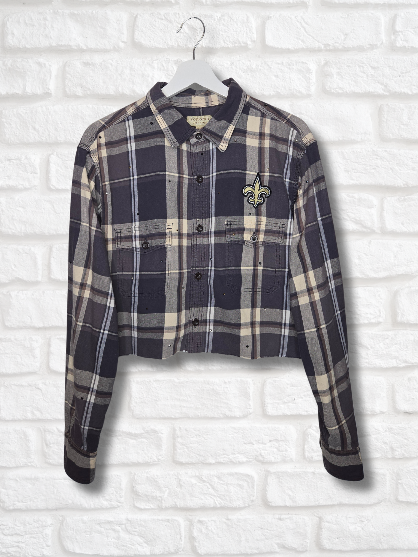 New Orleans Saints Crop Flannel