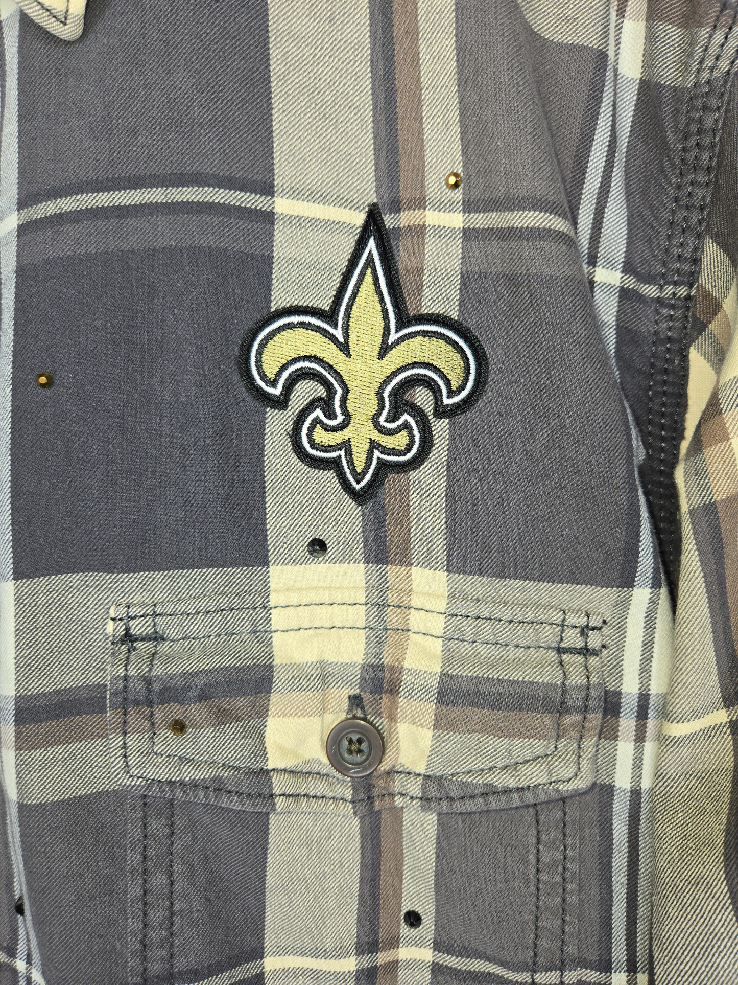 New Orleans Saints Crop Flannel