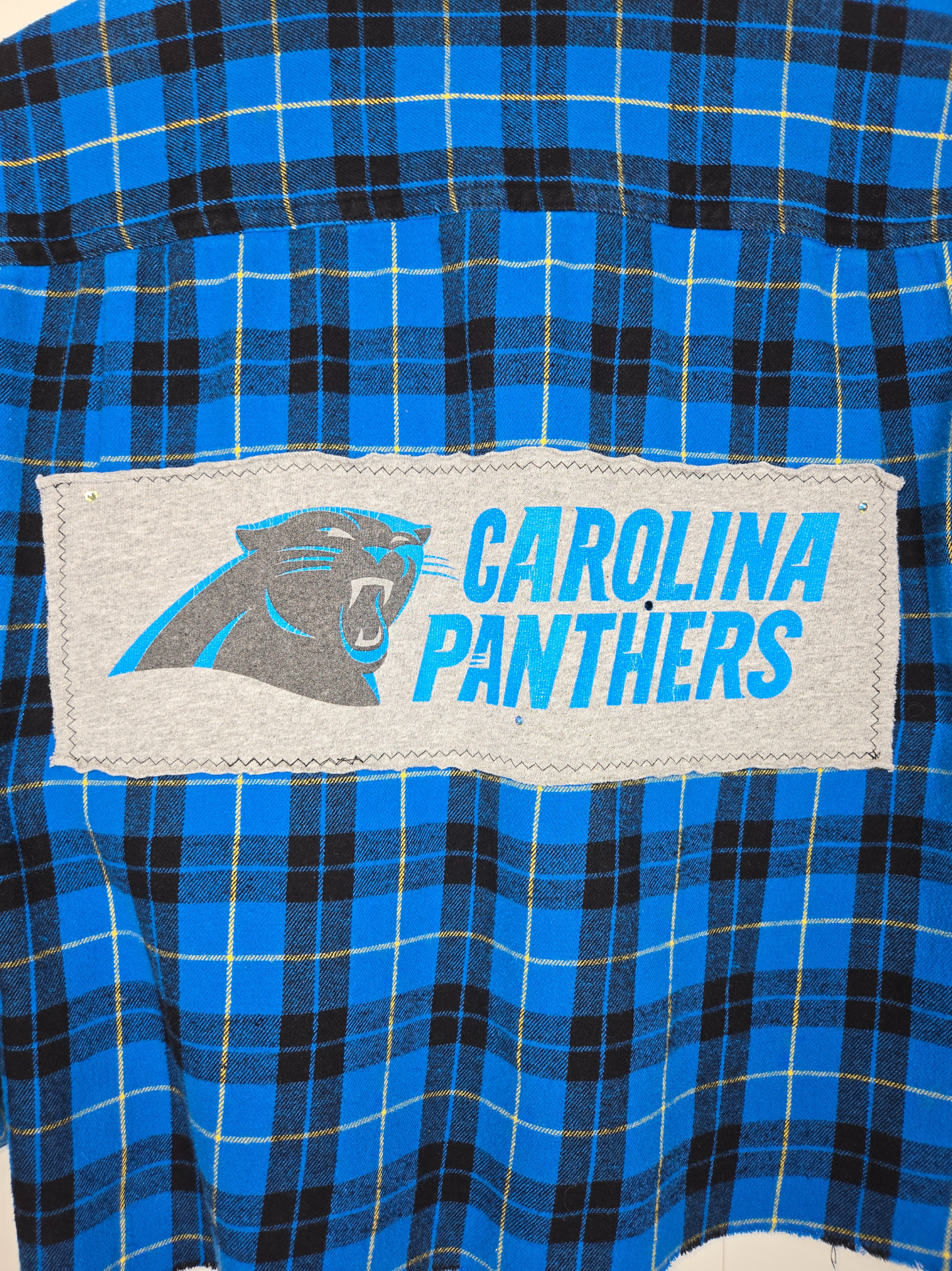 Carolina Panthers Crop Flannel