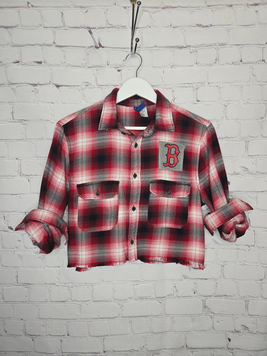 Boston Red Sox Crop Flannel