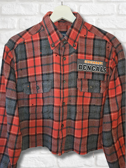 Cincinnati Bengals Crop Flannel