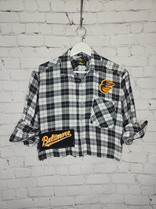 Baltimore Orioles Crop Flannel