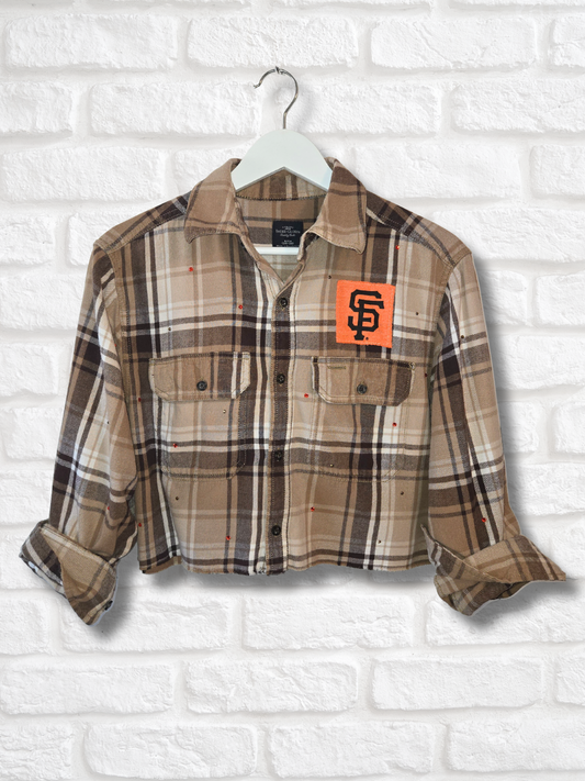 San Francisco Giants Rhinestone Crop Flannel
