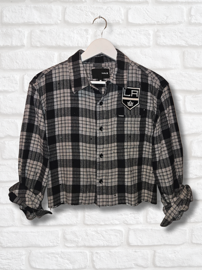 LA Kings Rhinestone Crop Flannel