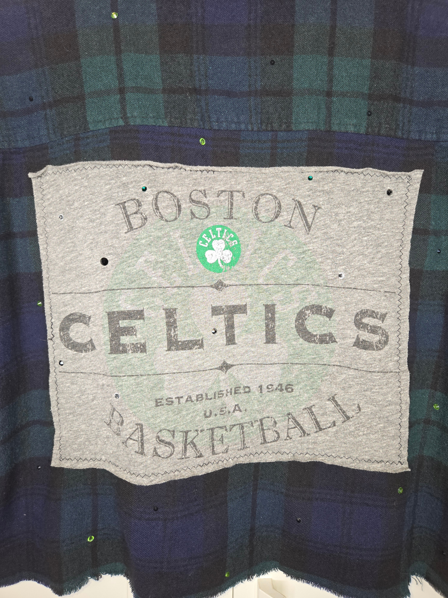 Boston Celtics Crop Flannel