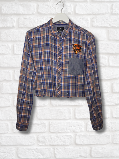 Chicago Bears Crop Flannel