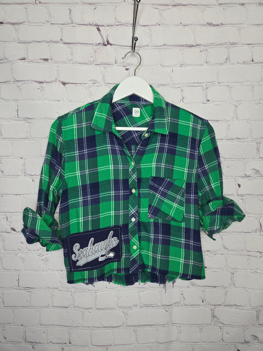 Seattle Seahawks Crop Flannel