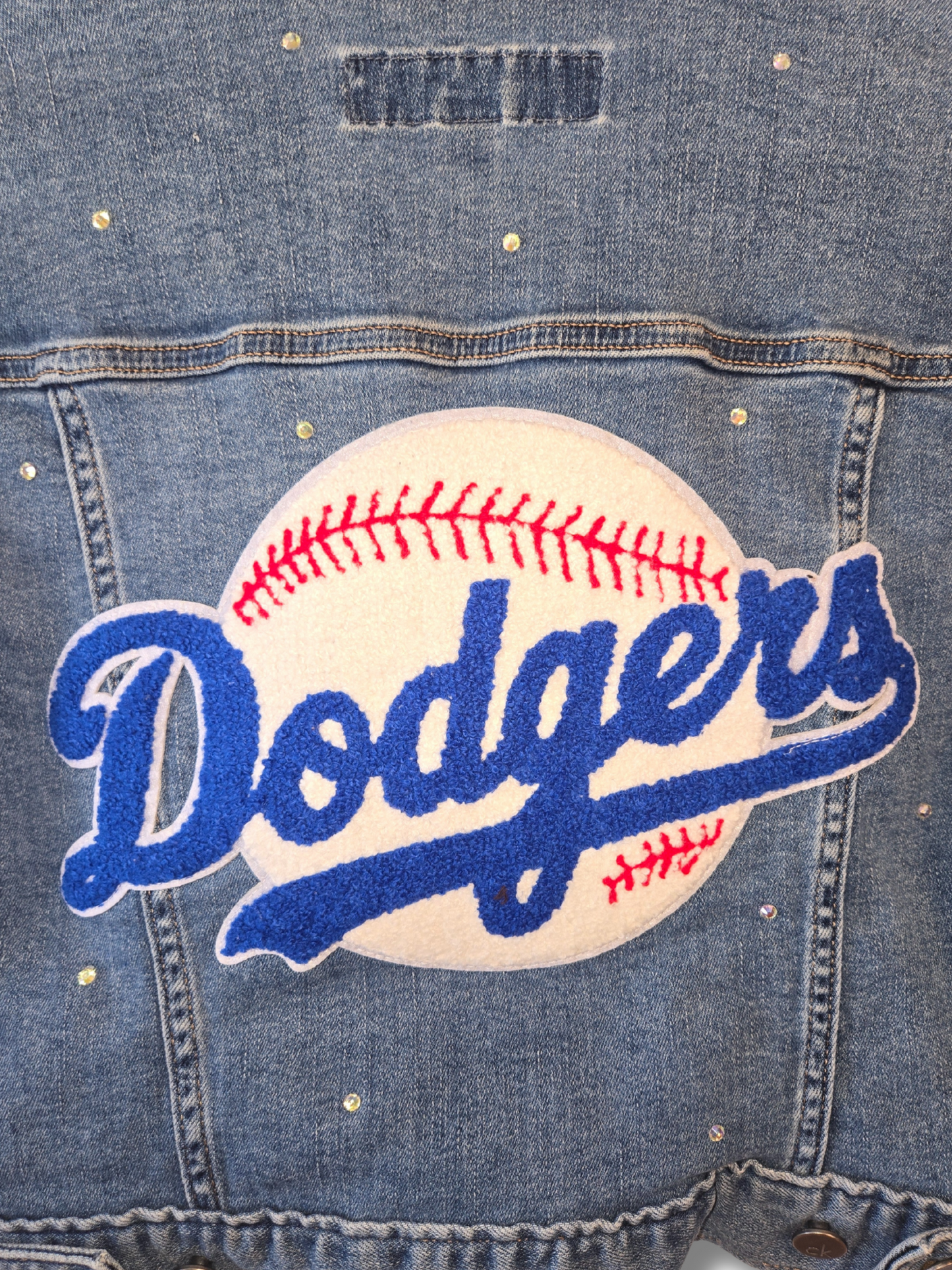 Los Angeles Dodgers Rhinestone Crop Jacket