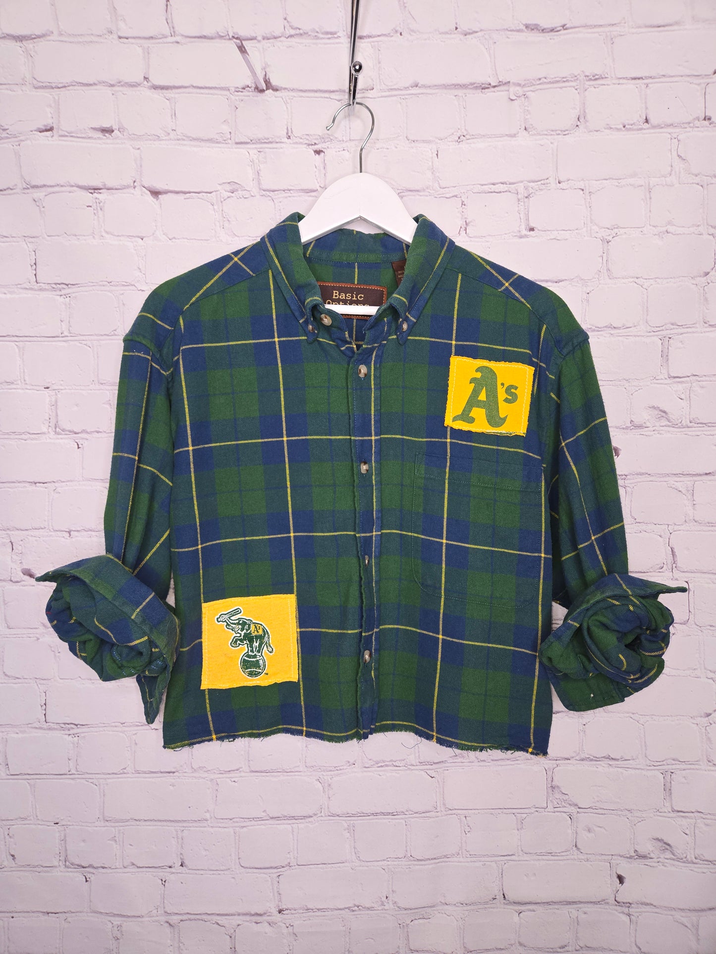 Oakland Athletics Crop Flannel