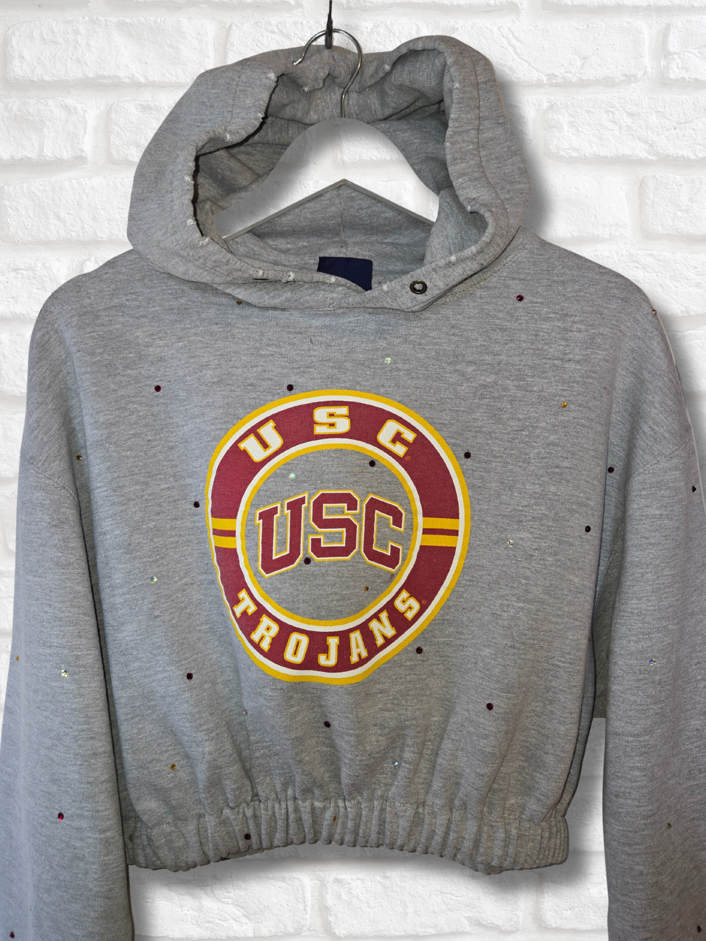 USC Trojans Crop Banded Bottom Hoodie