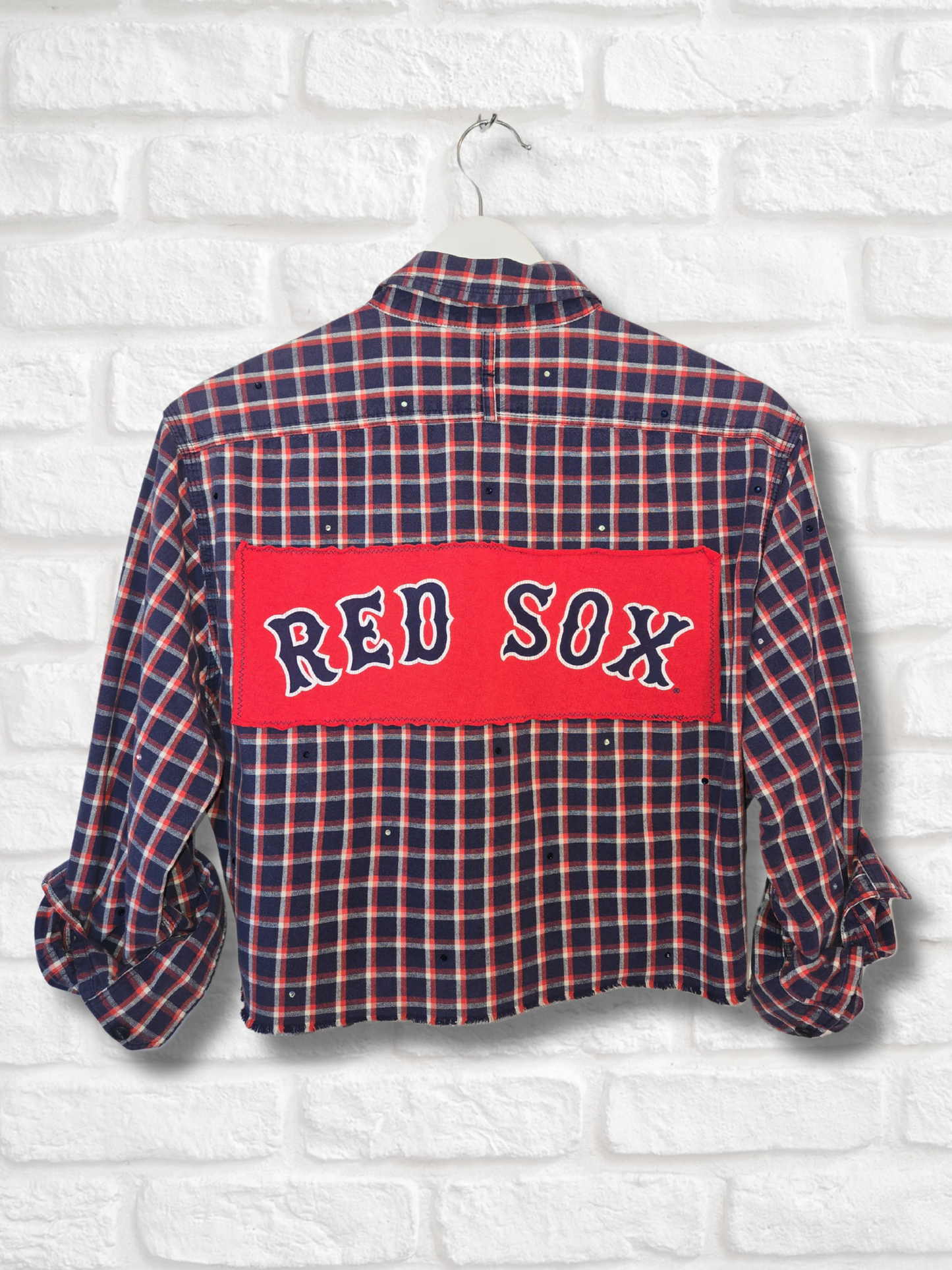 Boston Red Sox Crop Flannel