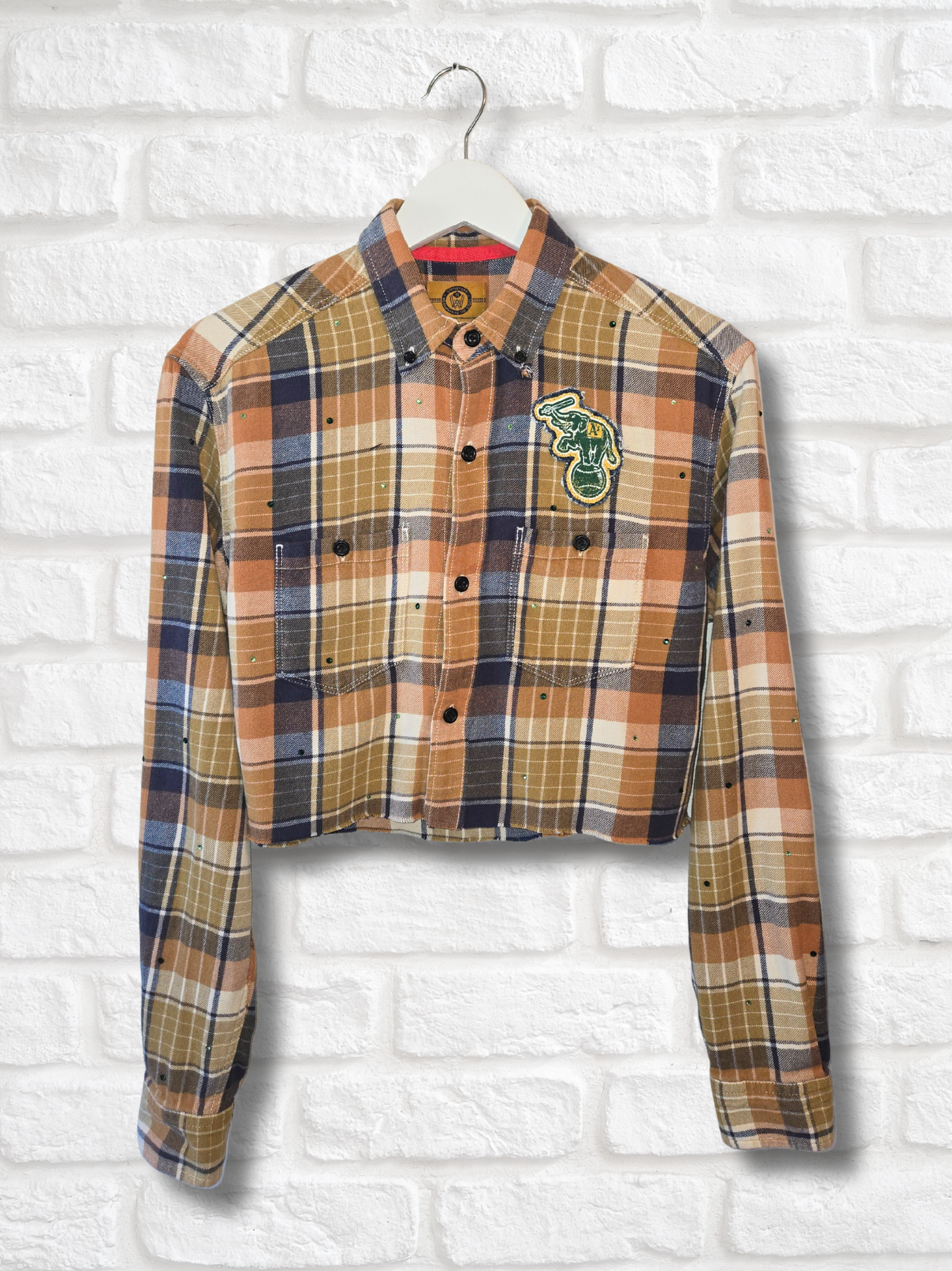 Oakland Athletics Crop Flannel