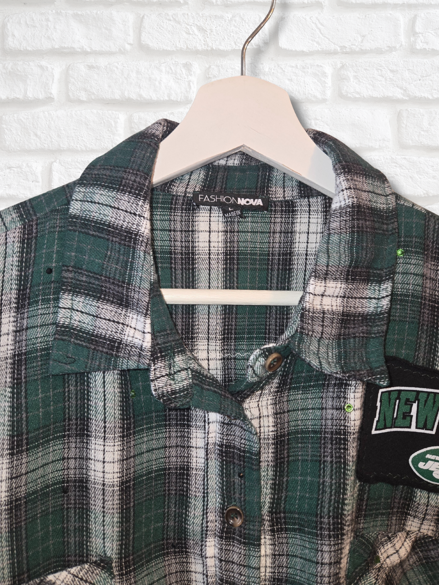 New York Jets Crop Flannel