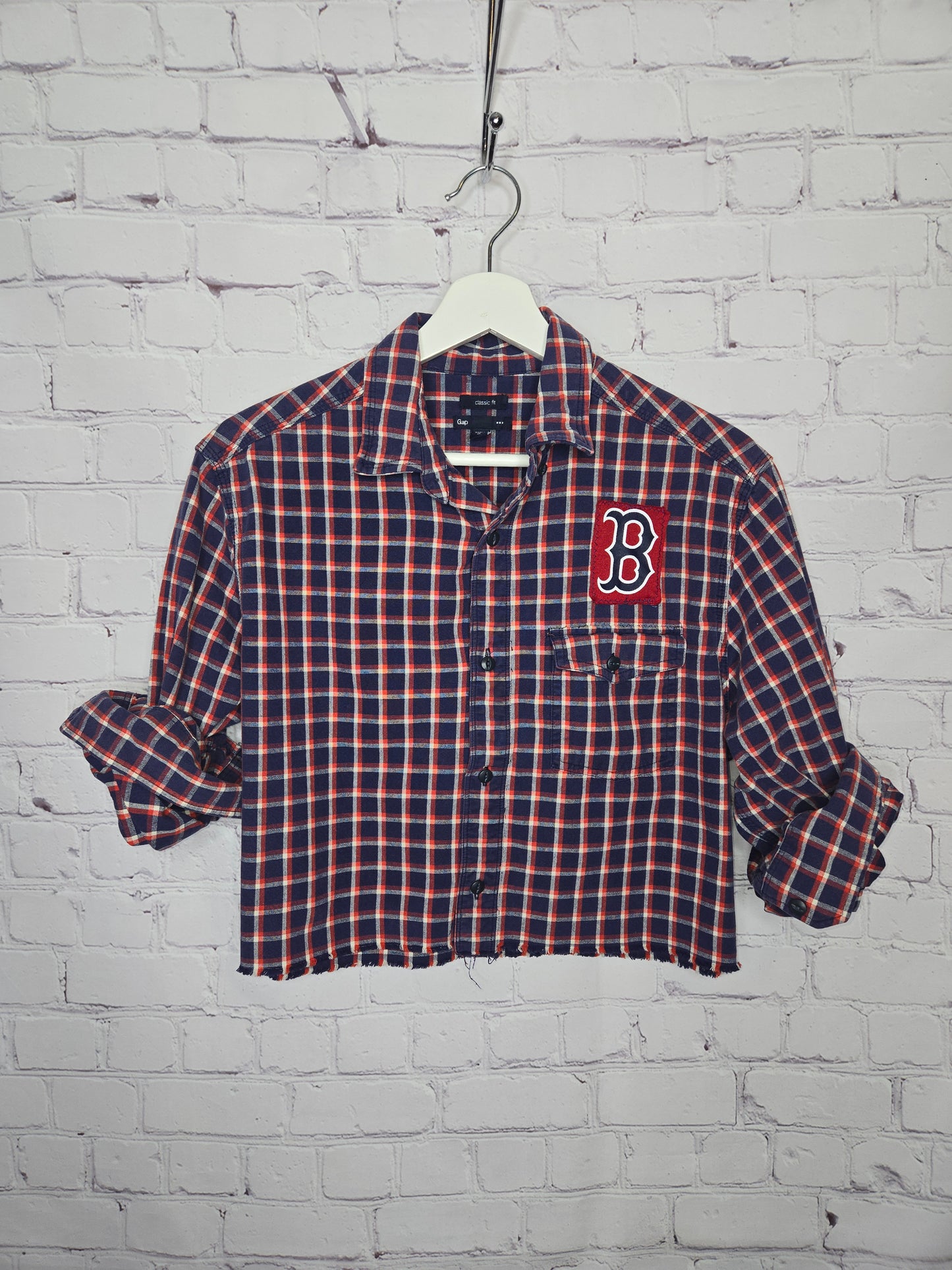 Boston Red Sox Crop Flannel