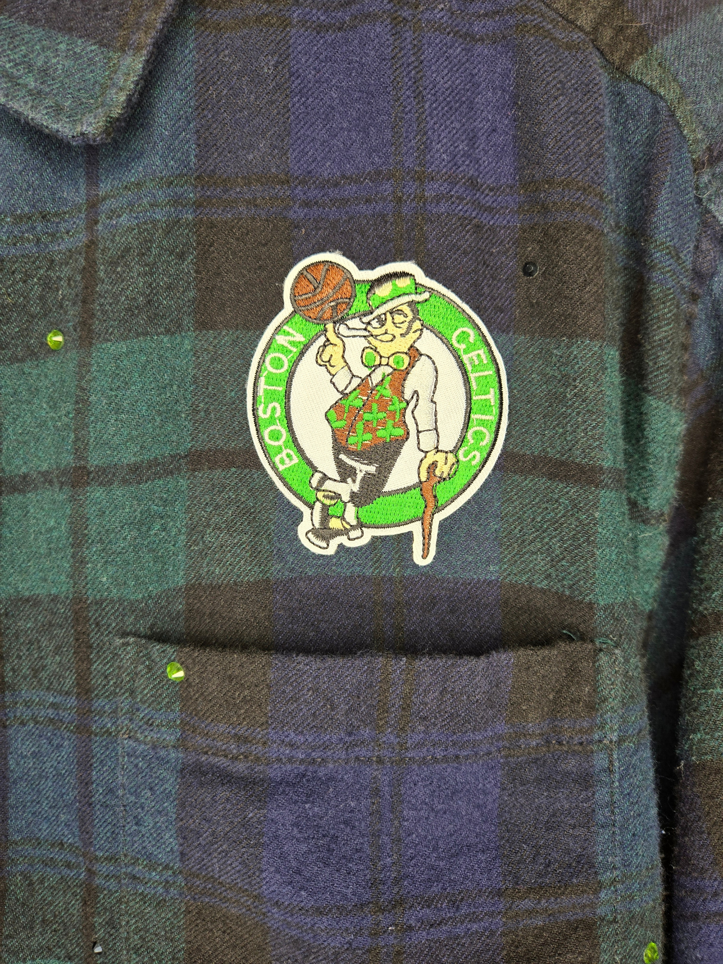 Boston Celtics Crop Flannel