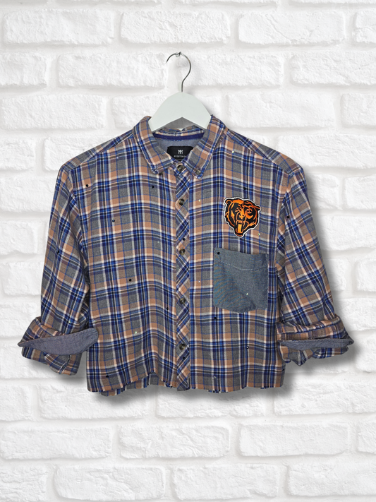 Chicago Bears Crop Flannel